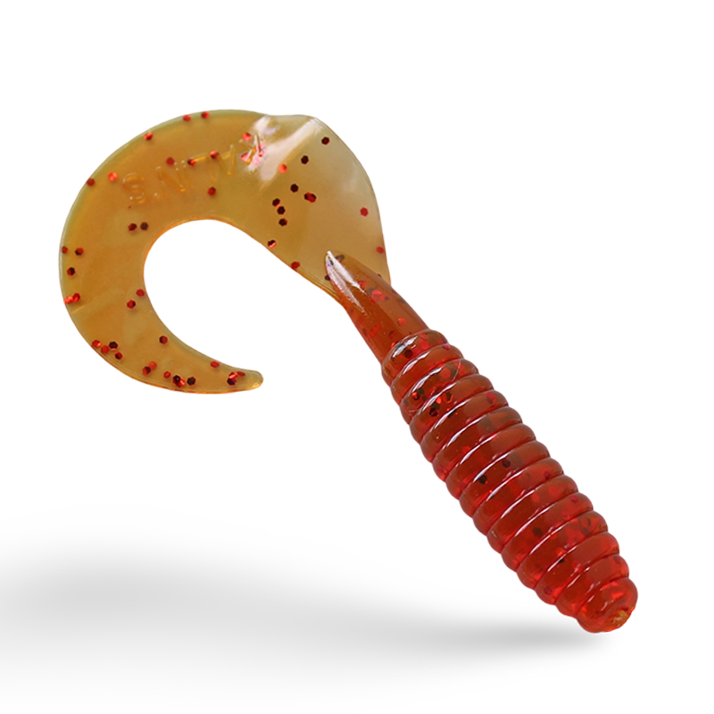 Kalins Lunker Grubs Motor Oil W Red Flake