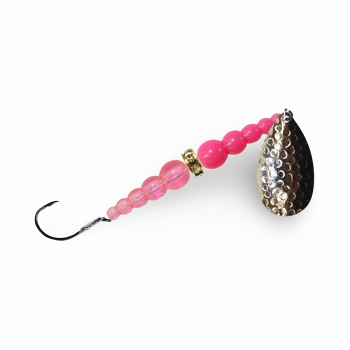 Macks Wedding Ring Hammered Nickel Hot Pink Flo Pink