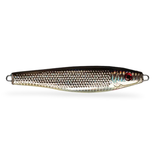 P-Line Halibut Drop Jig Chrome Black Glow Belly
