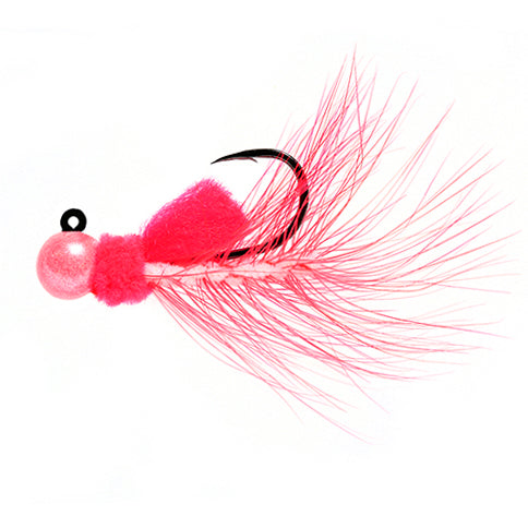 Aerojig Hackle 1/16 to 1/4 Ounce - Pearl Pink & Cerise, Pink, White