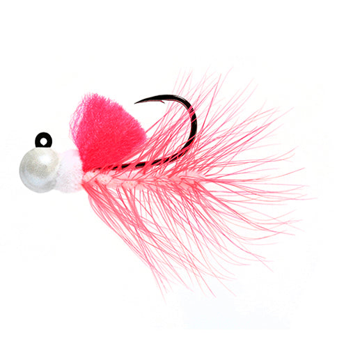 Aerojig Hackle 1/8 to 1/4 Ounce - Pearl & White, Pink