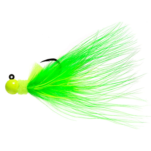 Aerojig Marabou 1/8 to 1/4 Ounce - Chartreuse & Chartreuse, Green