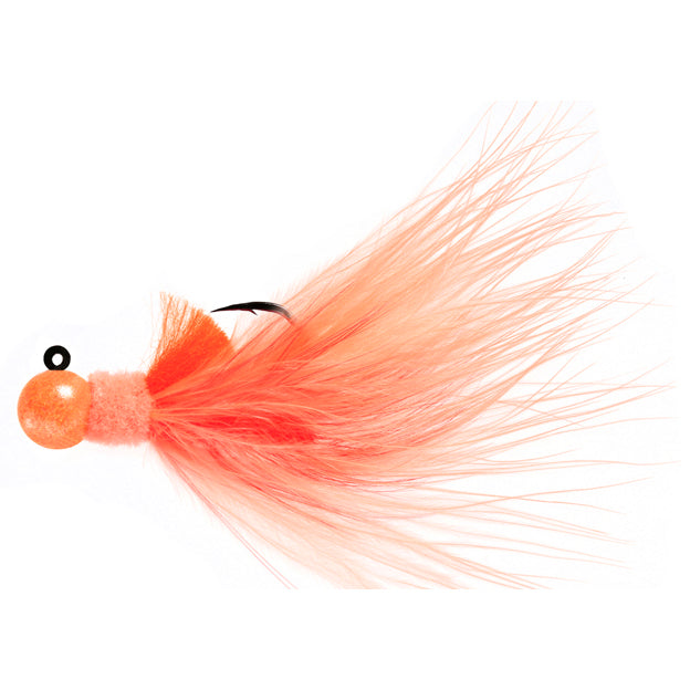 Aerojig Marabou 1/16 to 1/4 Ounce - Peach & Peach, Orange, Flame