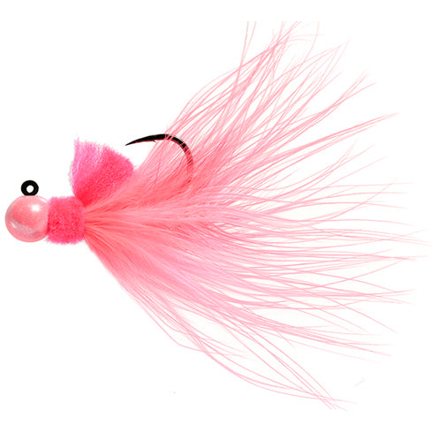 Aerojig Marabou 1/8 to 1/4 Ounce - Pearl Pink & Cerise, White, Pink