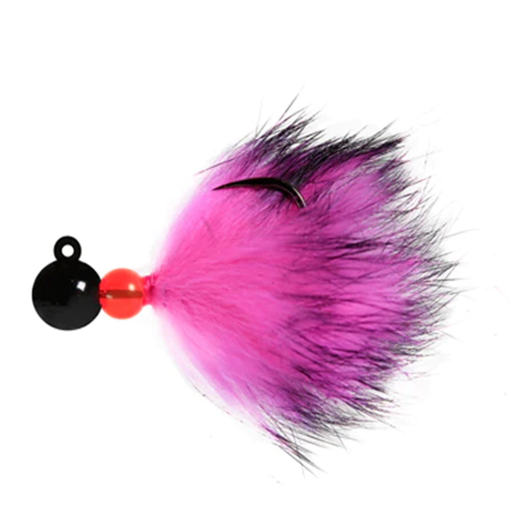 Aerojig Rabbit Bead Jig 1/8 to 1/4 Ounce - Black & Shocking Pink, Black