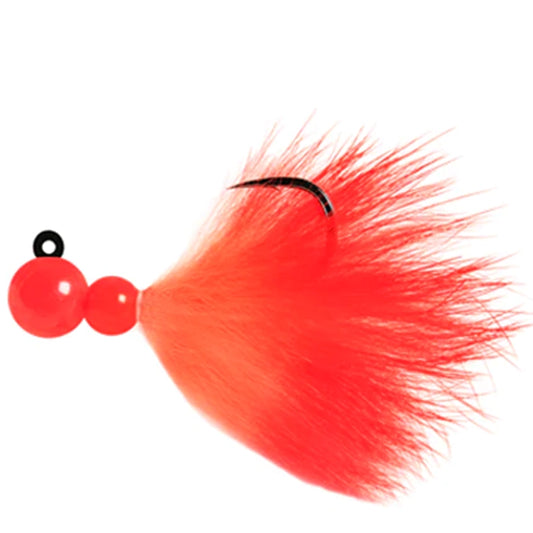 Aerojig Rabbit Bead Jig 1/8 to 1/4 Ounce - Corkey Red & Flame, Black Tip