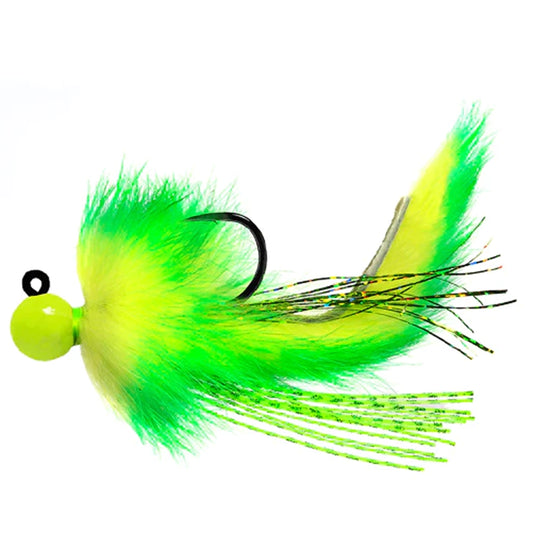 Aerojig Twitching Jig 3/8 to 1/2 Ounce - Chartreuse & Chartreuse, Green