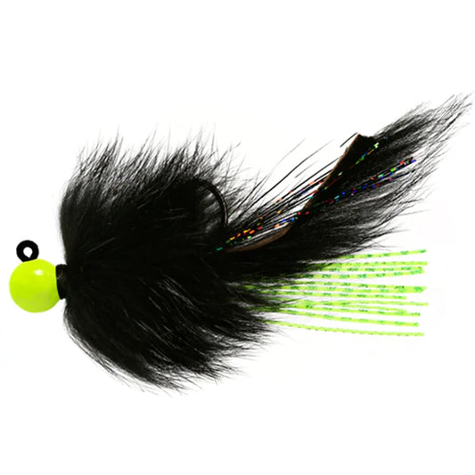 Aerojig Twitching Jig 3/8 to 1/2 Ounce - Chartreuse & Black