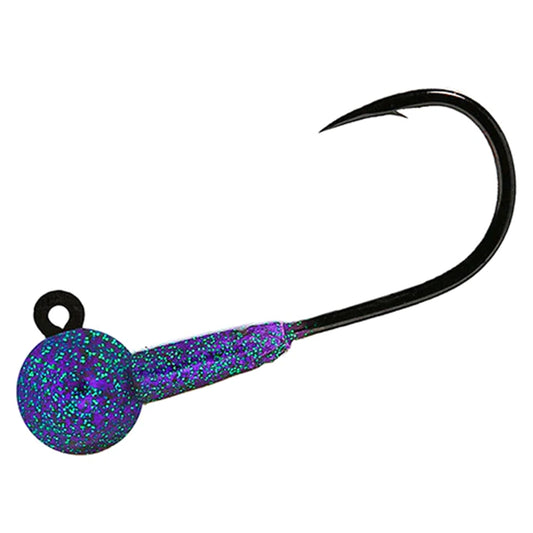 Aerojig Twitching Jig Head 3-Pack, 3/8 to 1/2 Ounce -  Purple Sparkle