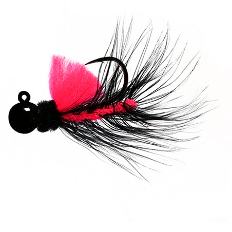 Aerojig Hackle Jig Black Black Cerise