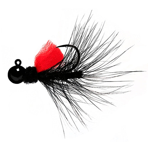 Aerojig Hackle Jig Black Black Flame