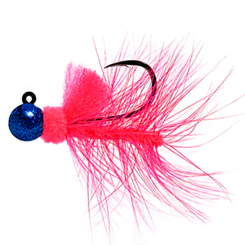 Aerojig Hackle Jig Blue Sparkle Cerise