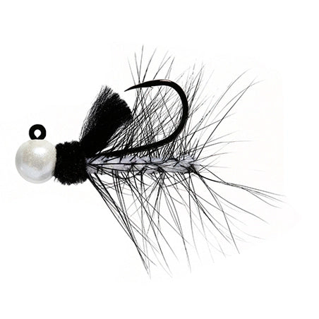 Aerojig Hackle Jig Pearl Black