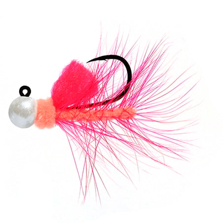 Aerojig Hackle Jig Pearl Peach Cerise