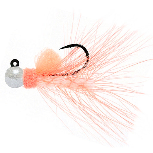 Aerojig Hackle Jig Pearl Peach White