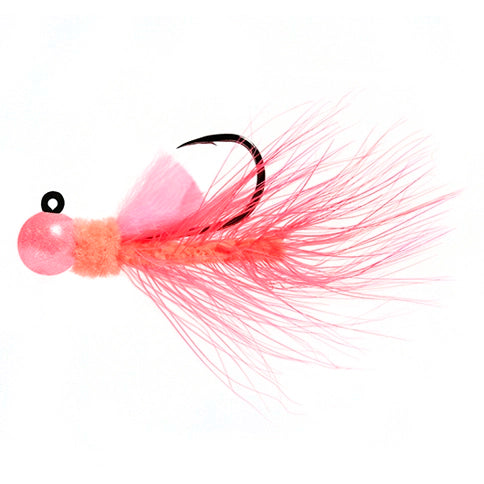 Aerojig Hackle Jig Pearl Pink Peach Pink