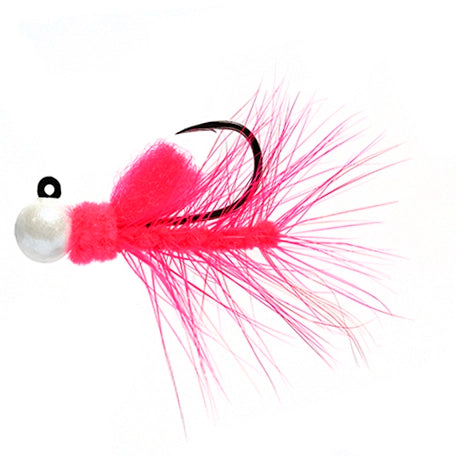 Aerojig Hackle Jig Pearl White Cerise