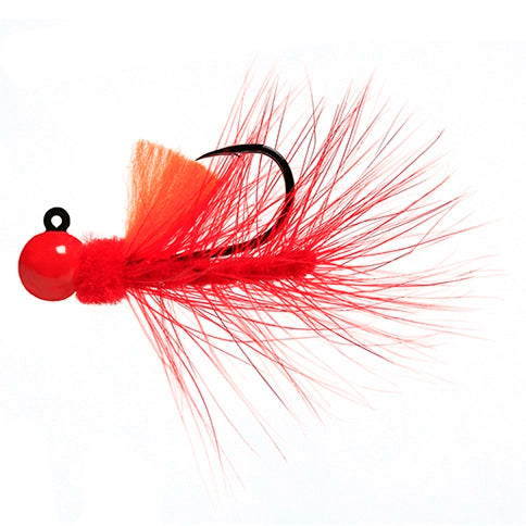 Aerojig Hackle Jig Red Red Orange