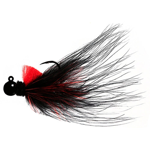 Aerojig Marabou Jig Black Black Flame