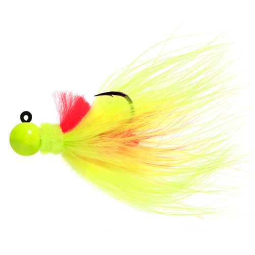 Aerojig Marabou Jig Chartreuse Chartreuse Red Flame