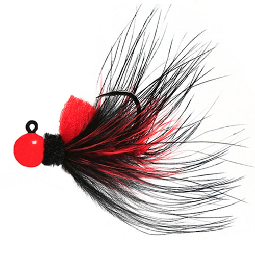 Aerojig Marabou Jig Red Black Red Flame