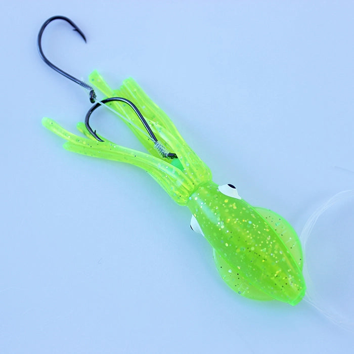 B2 Squid Salmon Trolling Rig Chartreuse