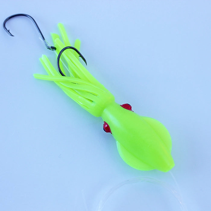 B2 Squid Salmon Trolling Rig Glow Neon Green