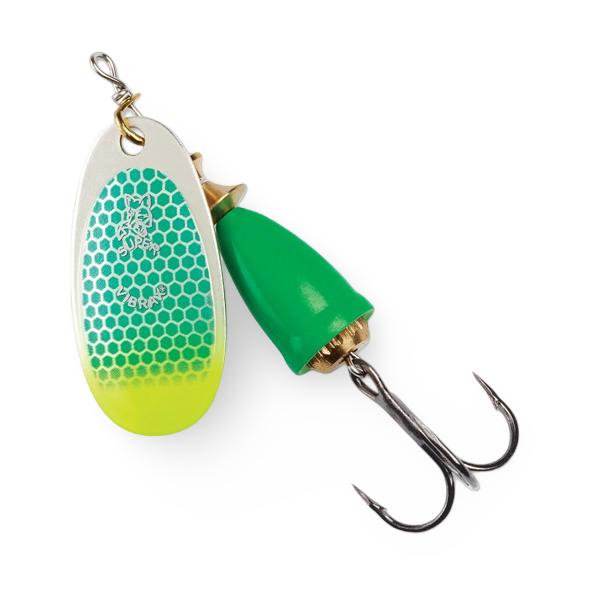 Blue Fox Vibrax Spinner Green Scale Chartreuse Tip UV