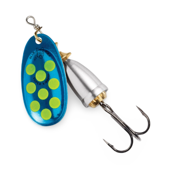 Blue Fox Vibrax Spinner UV Blue Flo Yellow Silver