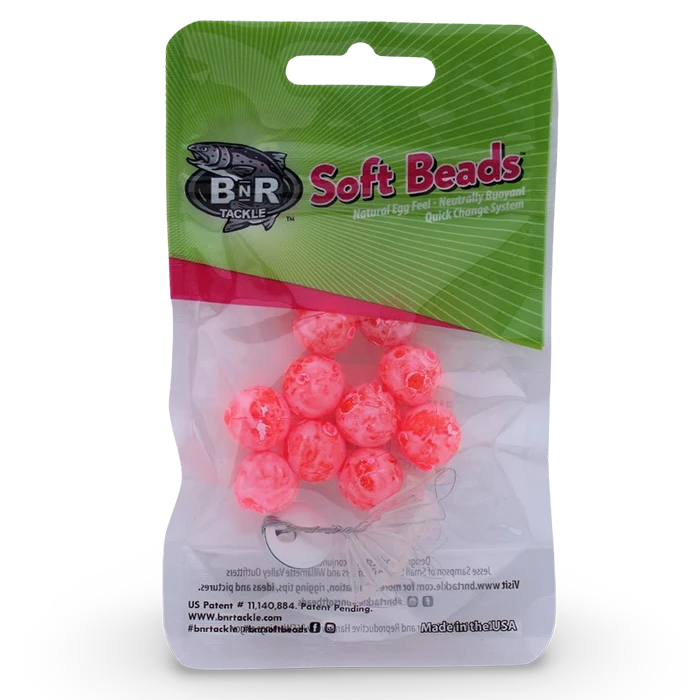 Bnr Beads BnR Tackle SBMR12 Soft Beads, 12 Mm, Mottled Red