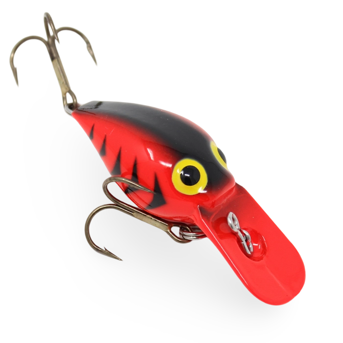Brad's Wee Wiggler Fluorescent Red, Black Herringbone