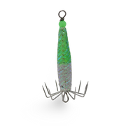 Fishermans Gold Squid Jig Glow Green