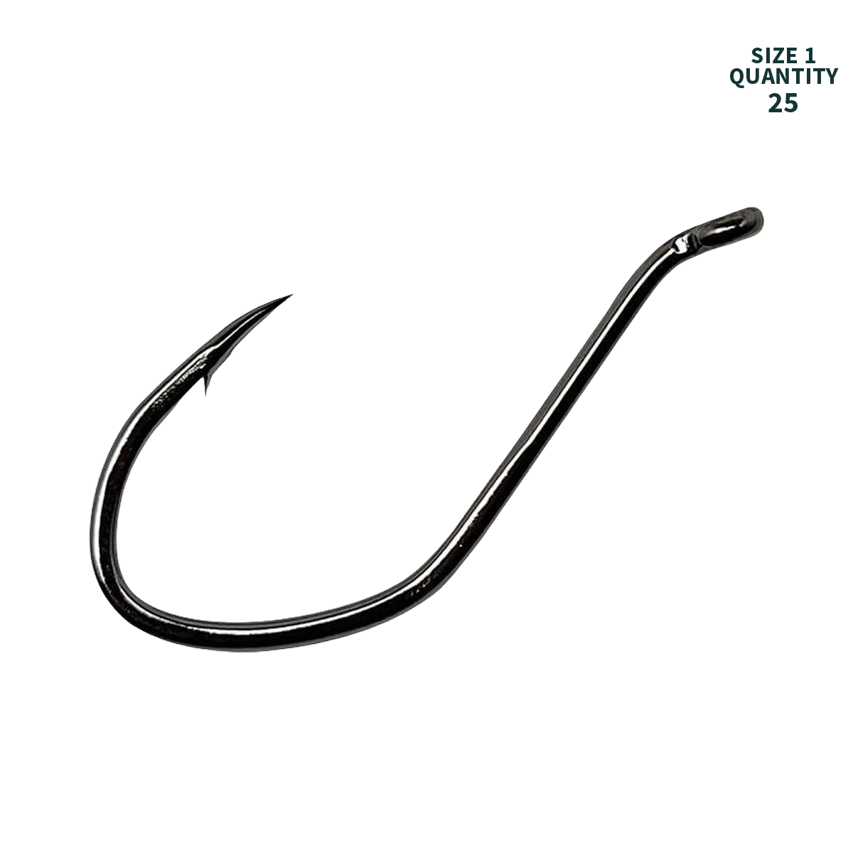 Gamakatsu Big River Bait Hook Black Size 1 25 pack