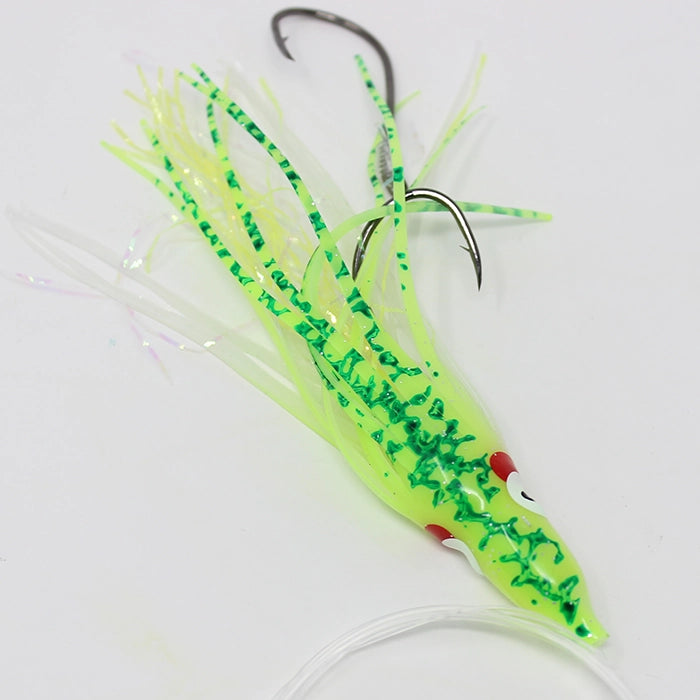 Gold Star Yamashita Octopus Salmon Trolling Rig Glow Chartreuse Splatter