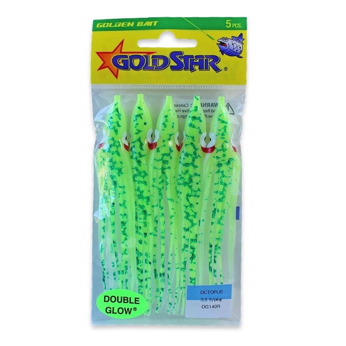 Gold Star Yamashita Octopus Squid OG140R Glow Chartreuse Splatter