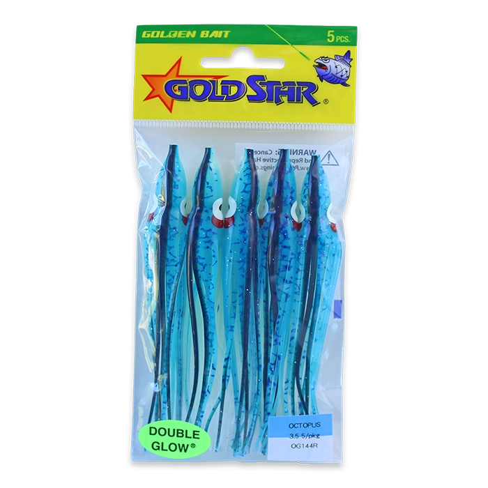 Gold Star Yamashita Octopus Squid OG144R Glow Blue Splatter