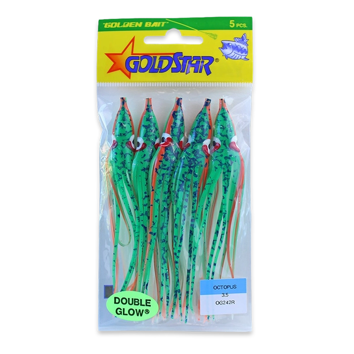 Gold Star Yamashita Octopus Squid OG242R Glow Green Racer Splatter