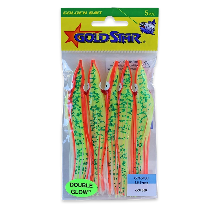 Gold Star Yamashita Octopus Squid OG36R Glow Chartreuse Racer Splatter
