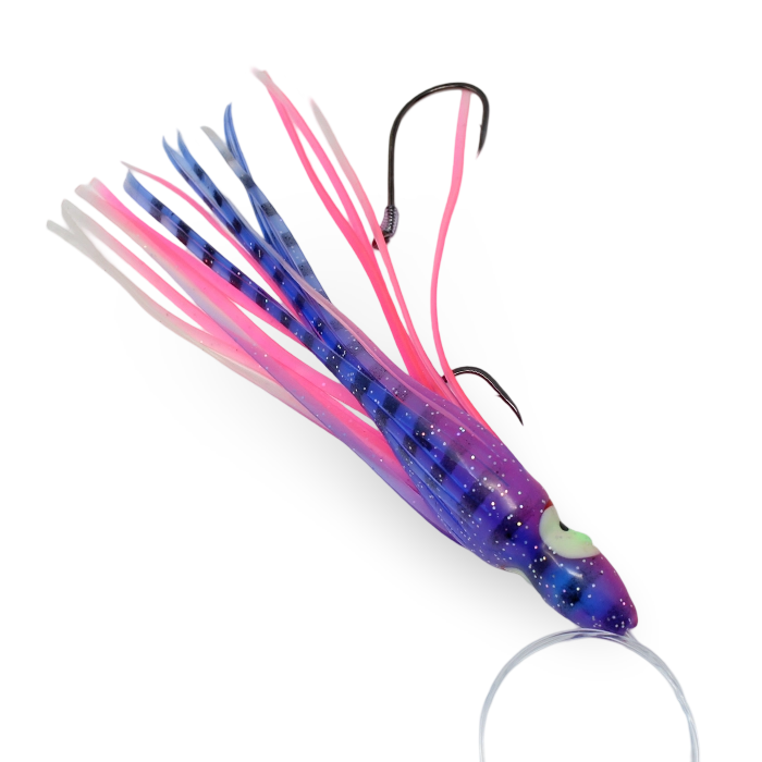 Halibut Hoochie Rig Purple Tiger Prawn