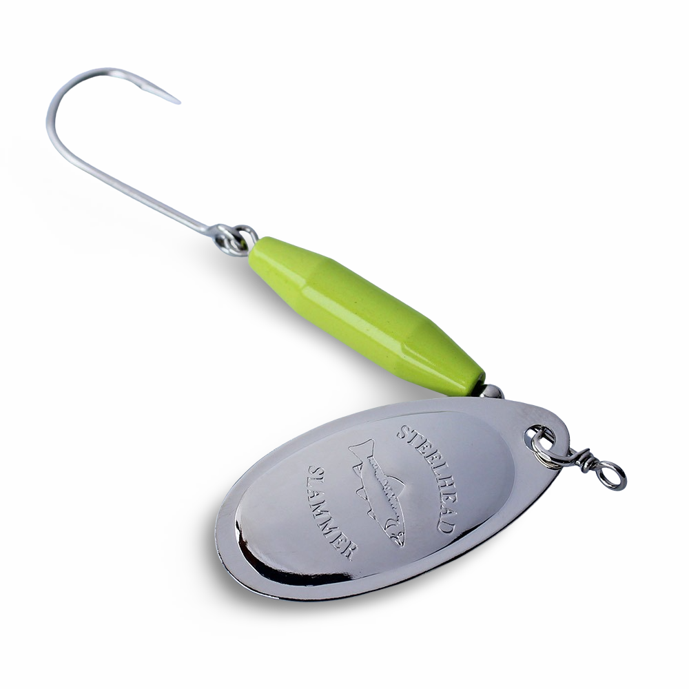 Steelhead Slammer Spinner Chartreuse Nickel Seattle Fishing Company