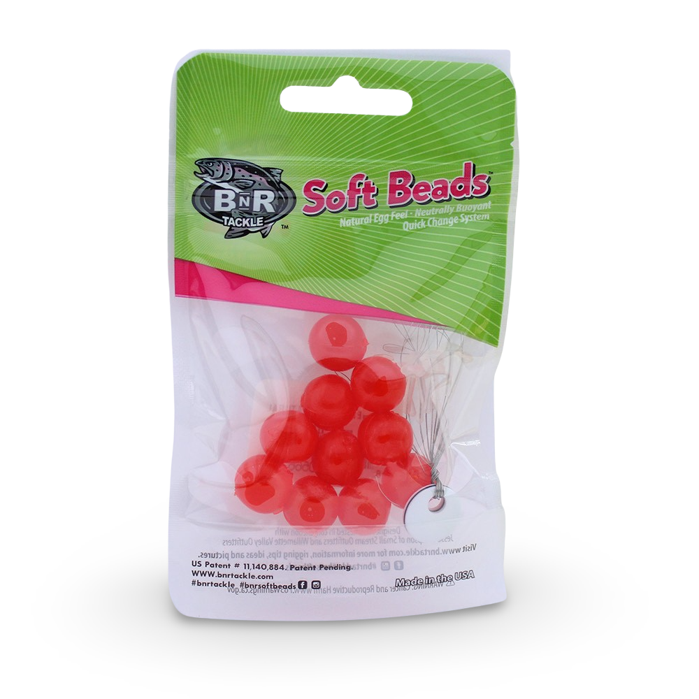 BNR Tackle 10mm Soft Beads 10 Pack Roe Natural