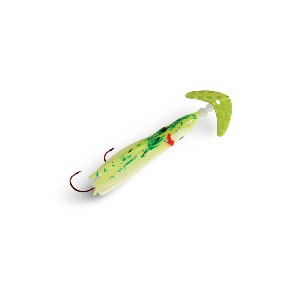 Mack's Cha Cha Kokanee Kokanee 1.5" -  Chartreuse Scale & Chartreuse Spatter Glow