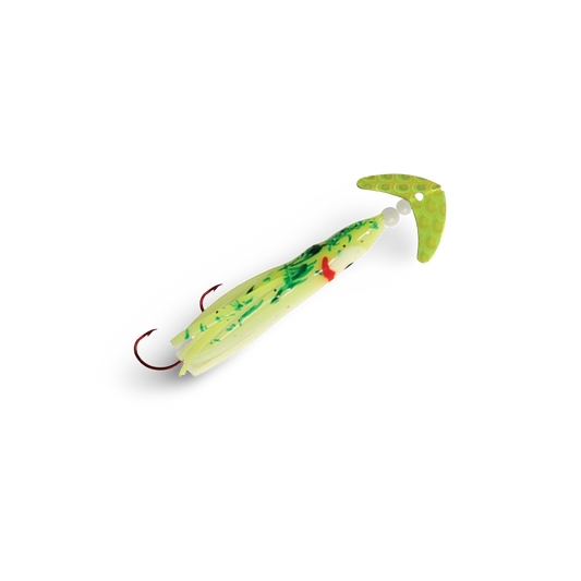 Mack's Cha Cha Kokanee Kokanee 1.5" -  Chartreuse Scale & Chartreuse Spatter Glow