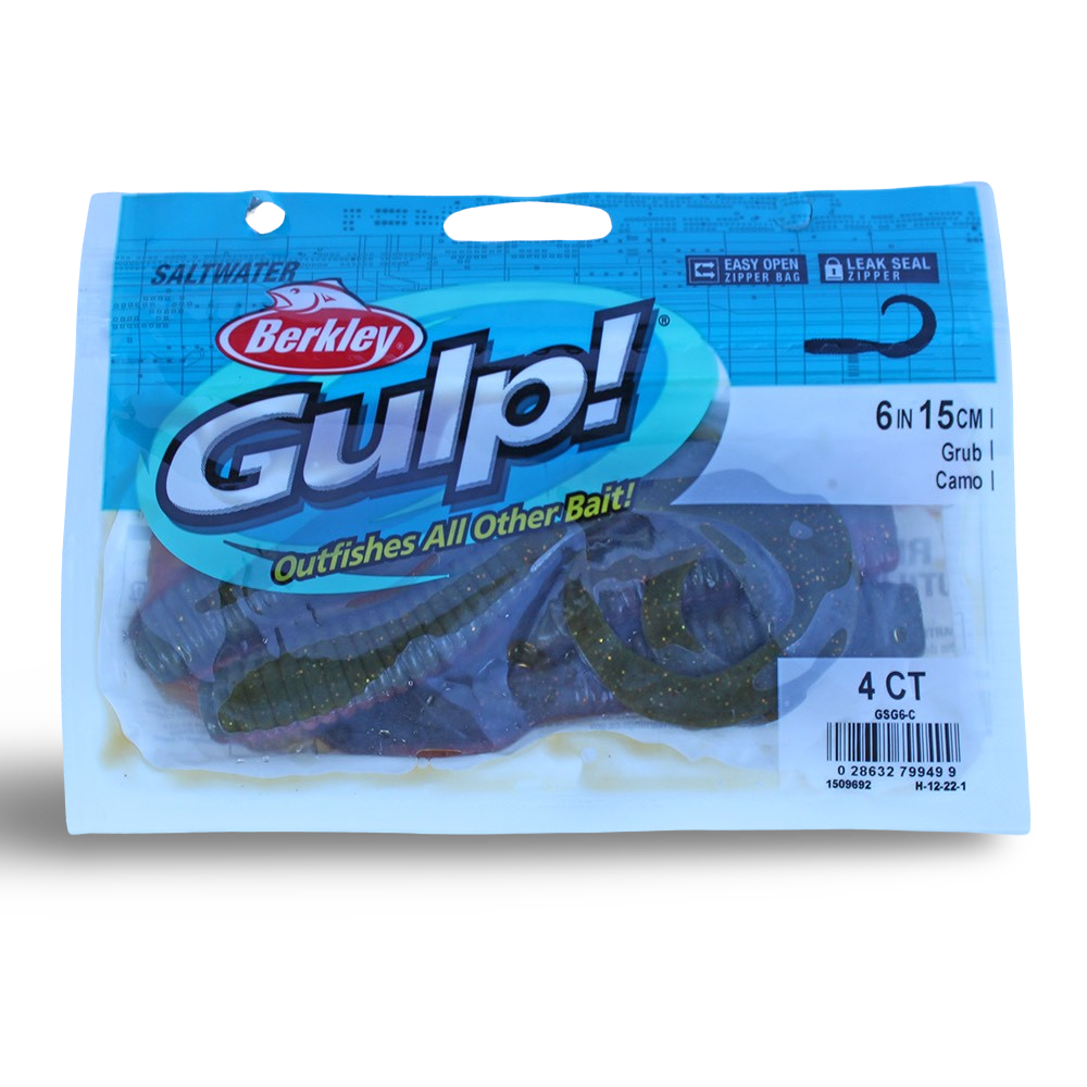 Berkley Gulp Saltwater 6" to 8" Grub - Camo