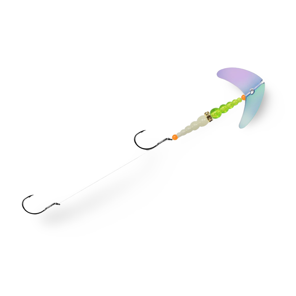 Mack's Double Whammy Walleye Size 4 Glow Burst & Flo Chart, Glow Whi
