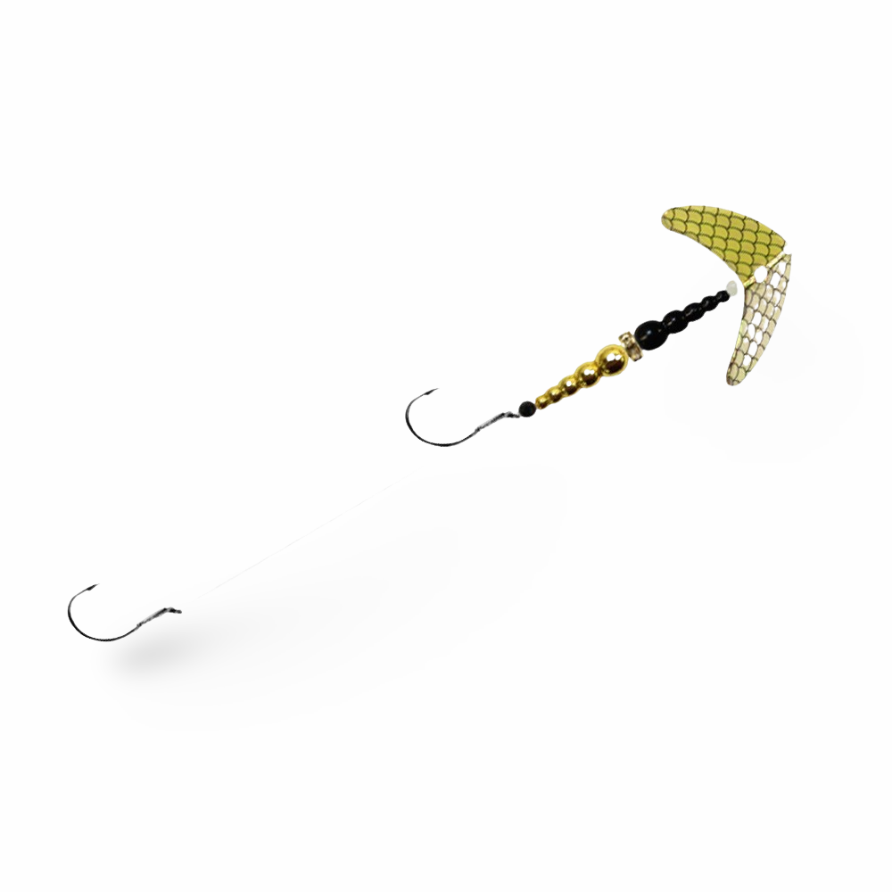 Mack's Double Whammy Walleye - Size 4 Gold Black Scale & Black, Gold