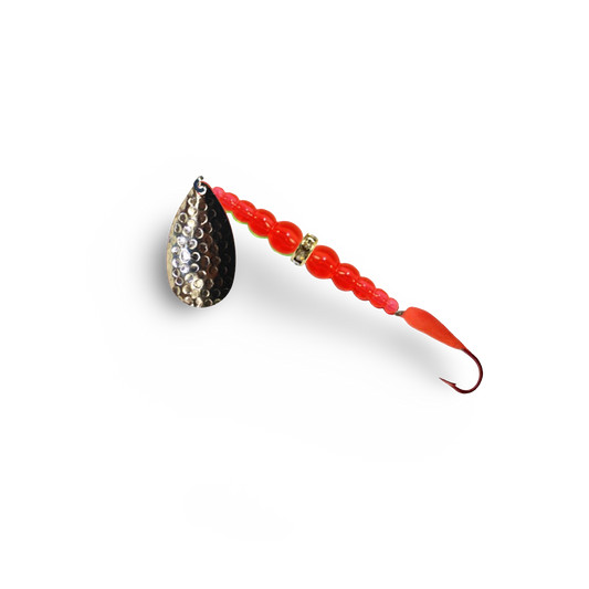 Mack's Kokanee Killer - Size 6 Hammered Nickel & Hot Cerise, Flo Orange