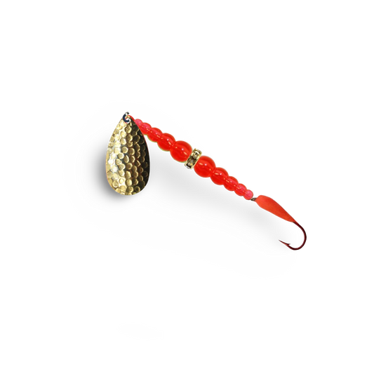 Mack's Kokanee Killer - Size 6 Hammered Brass & Hot Cerise, Flo Orange