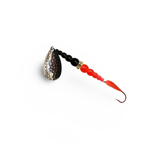 Mack's Kokanee Killer - Size 6 Hammered Nickel & Black, Orange, Red