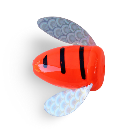 Yakima Bait Spin-N-Glo - Flame Tiger Stripe & Mylar Wing